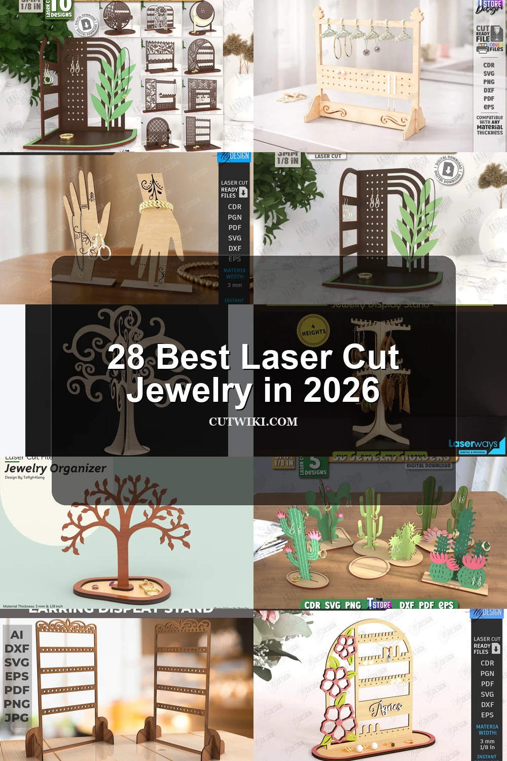 28 Best Laser Cut Jewelry in 2026 article preview collage featuring 10 design examples.