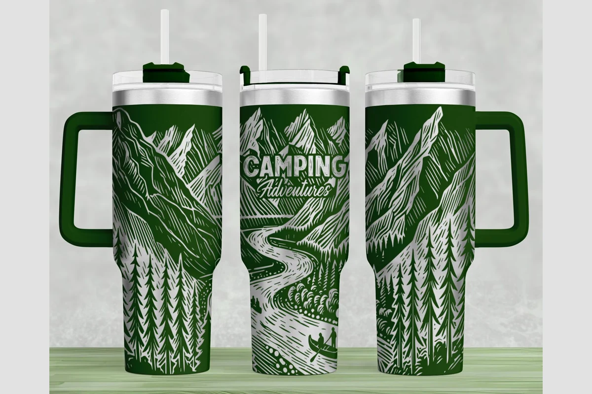 Adventures 40oz Laser Tumbler Wrap SVG sublimation design preview