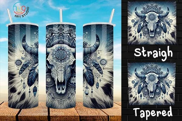 Boho Cow Skull 20 Oz Tumbler,Western PNG sublimation design preview