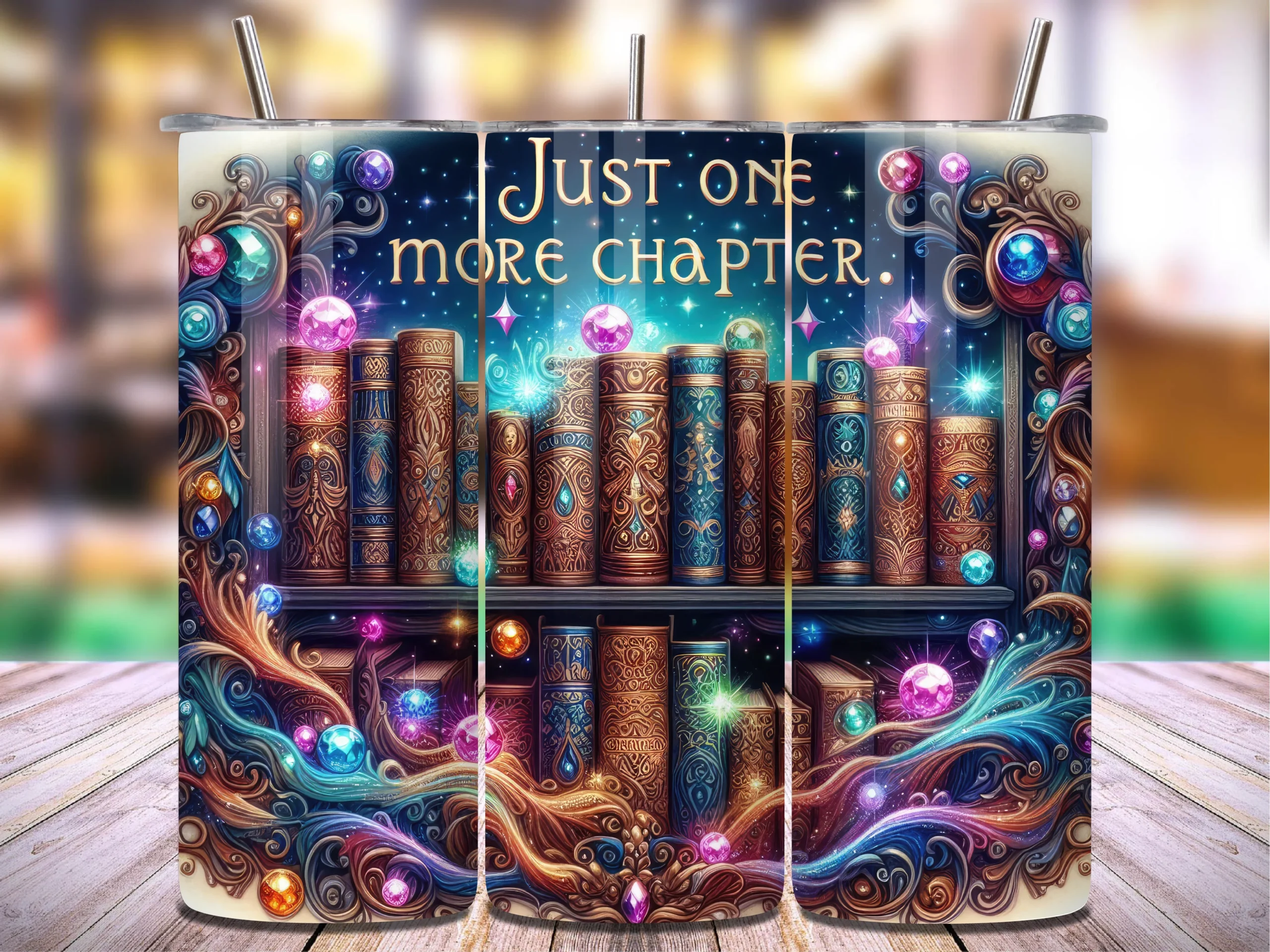Book Lover 20 Oz Tumbler Wrap PNG Vol.2 preview showing sublimation design with composition