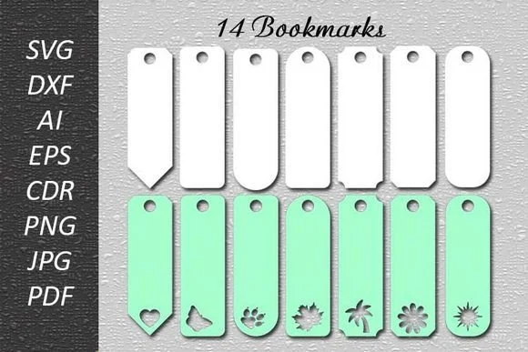 Bookmarks Templates SVG/ Laser Cut featuring bookmarks and heart