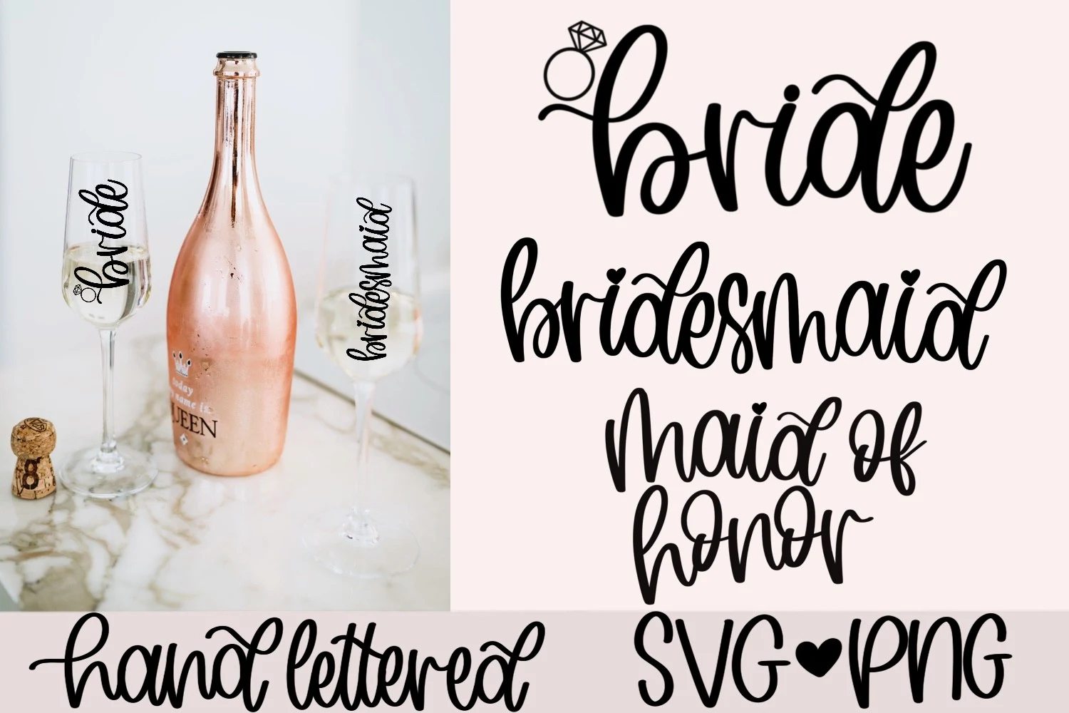 Bride Svg, Bridesmaid Svg, Maid of Honor SVG design preview