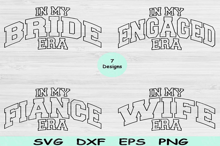 Bride Svg Dxf Png Cut Files, Engaged Svg featuring typography and lettering