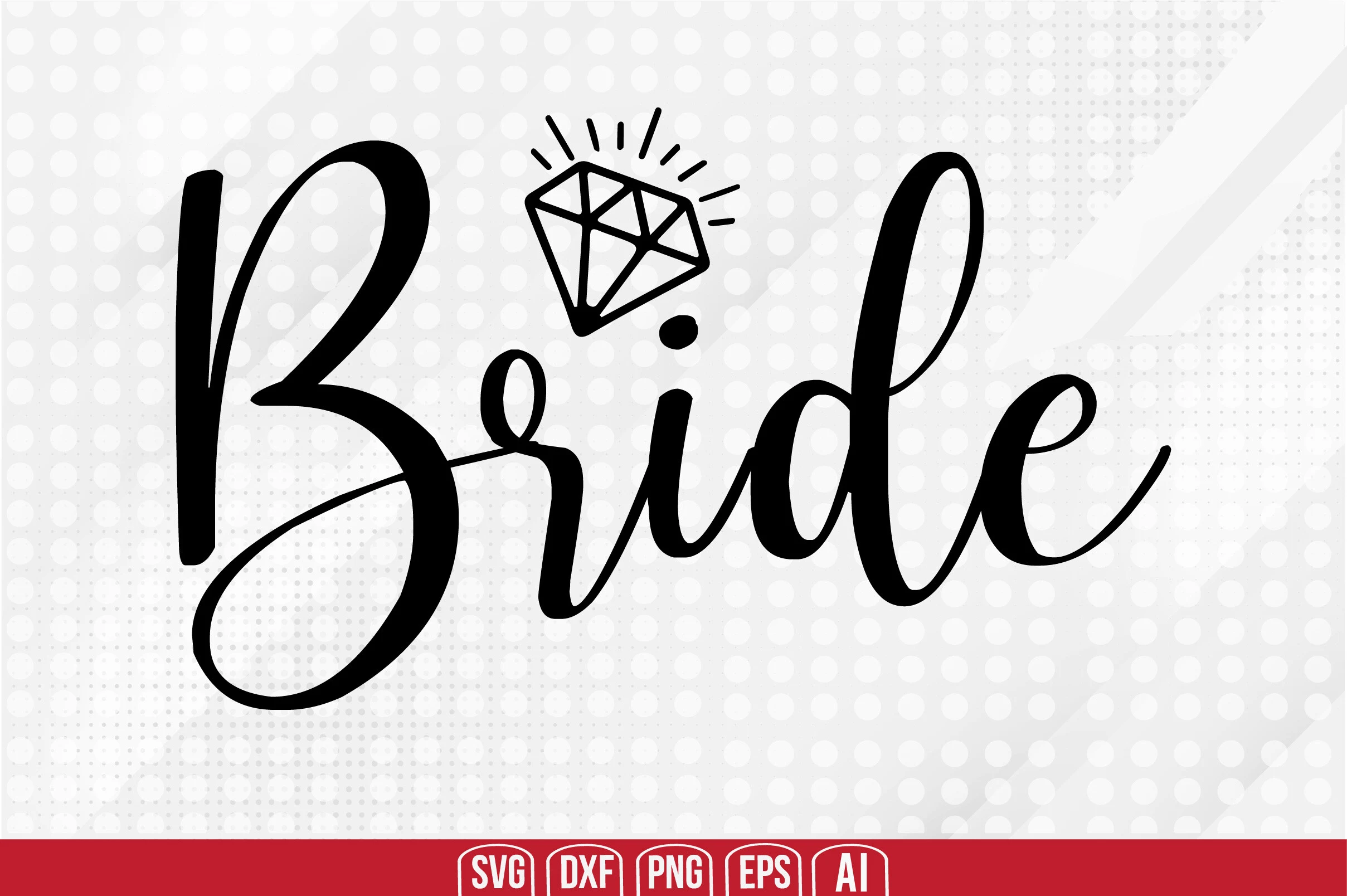 Bride Svg featuring diamond ring and sparkle lines