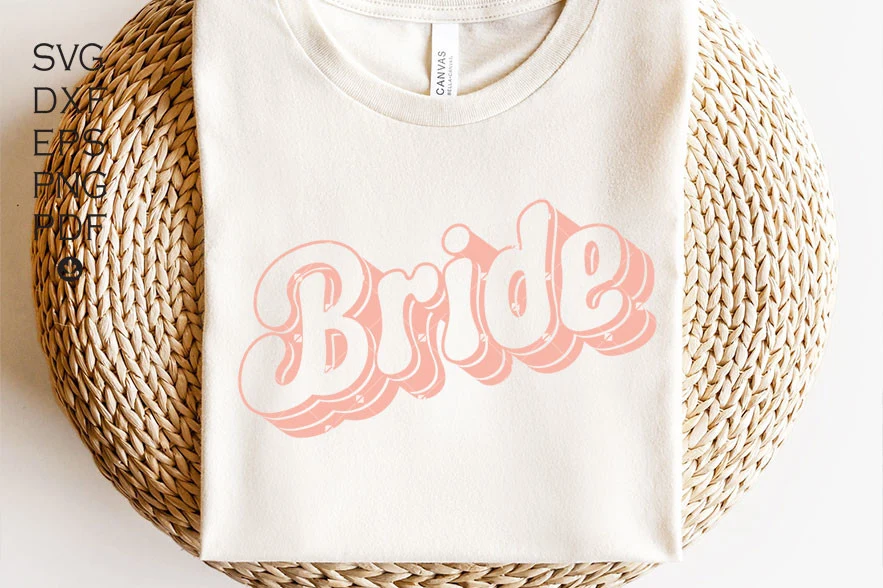 Bride Svg, Wedding Svg, Bridal Svg featuring word art and layered drop shadow