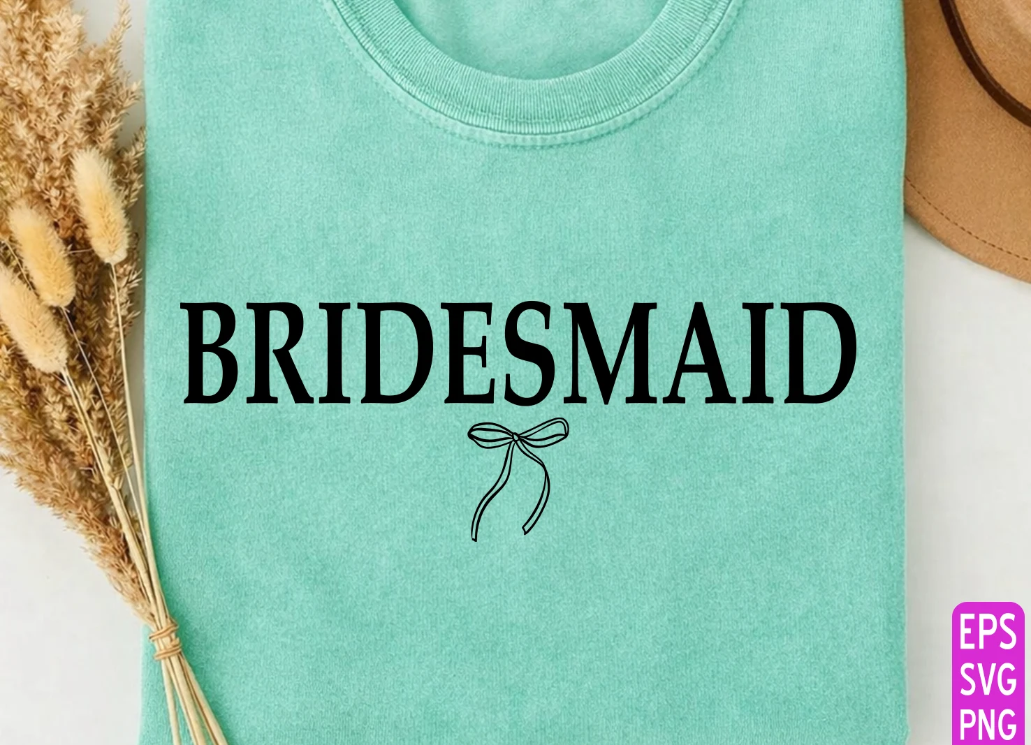 Bridesmaid Svg, Bachelorette PNG, Bride preview showing SVG design with silhouette