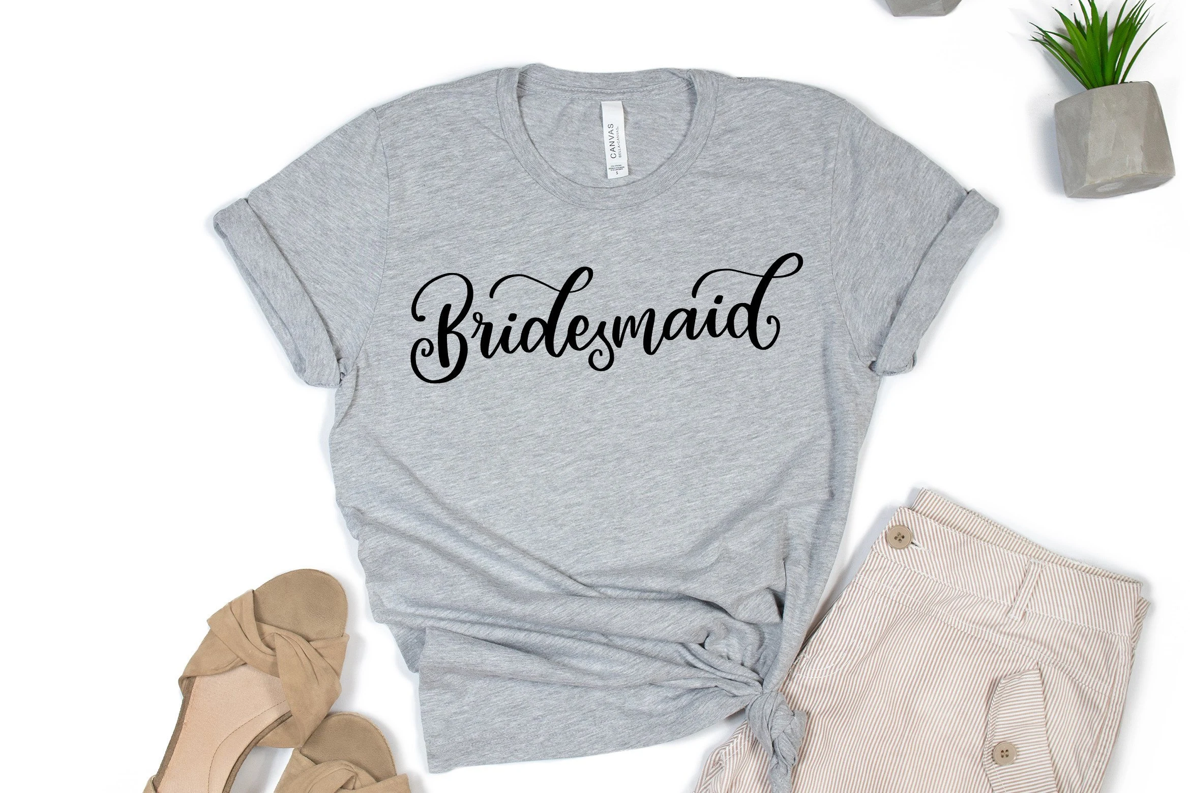 Bridesmaid SVG Cut File featuring lettering and calligraphic script