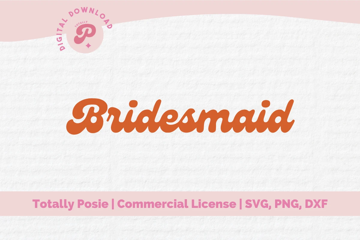 Bridesmaid SVG preview showing SVG design with restrained detail