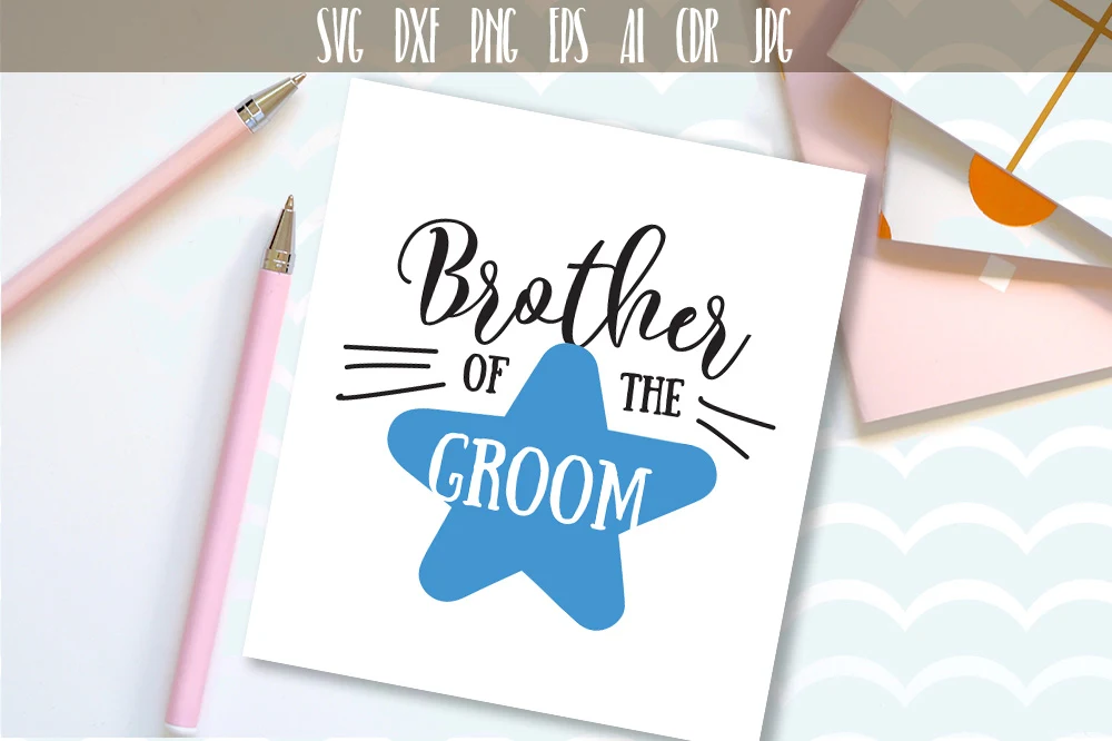 Brother of the Groom SVG featuring star shape and ornamental lines