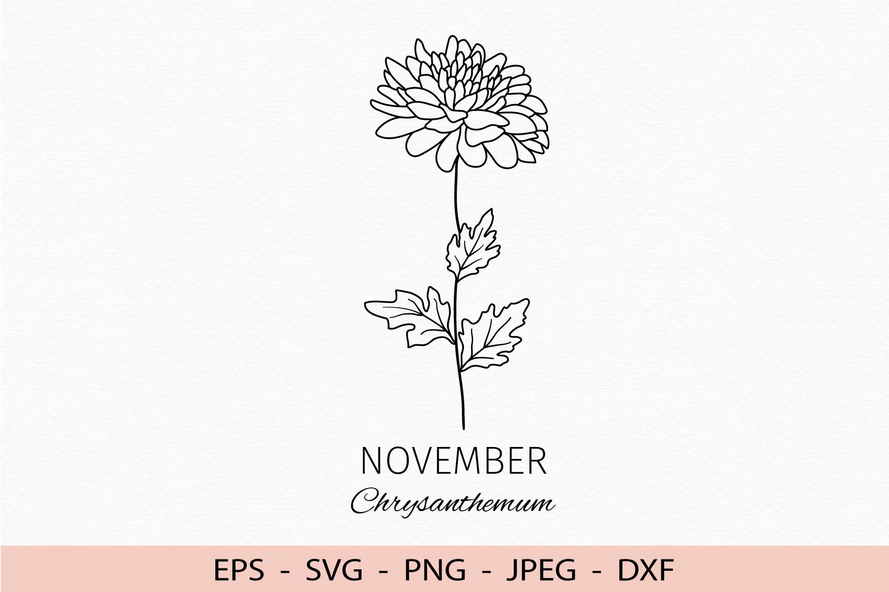Chrysanthemum Birth Flower Svg Cricut SVG design preview