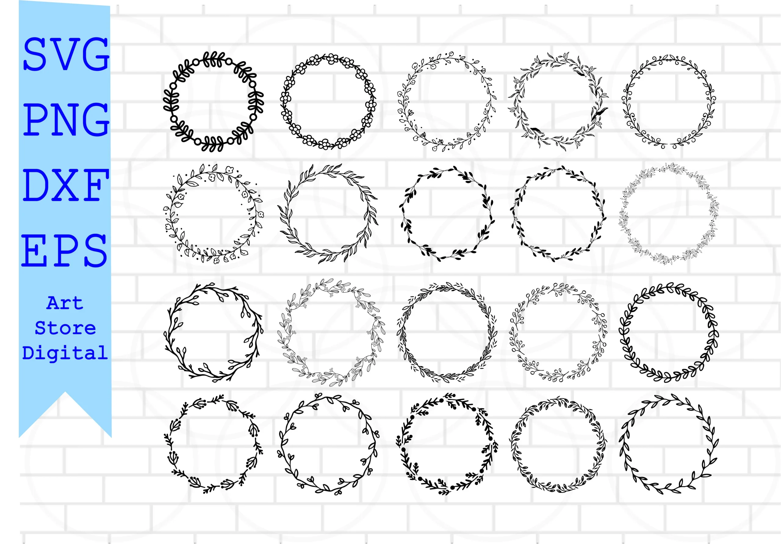Circle Floral Wreath Svg, Wreath Svg featuring floral wreath and botanical wreath