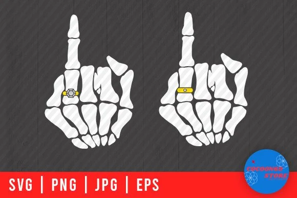 Couple Skeleton Hand Wedding Ring Svg SVG design preview