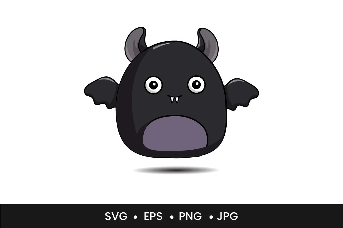 Cute Bat Clipart Vector Illustration featuring bat and demon