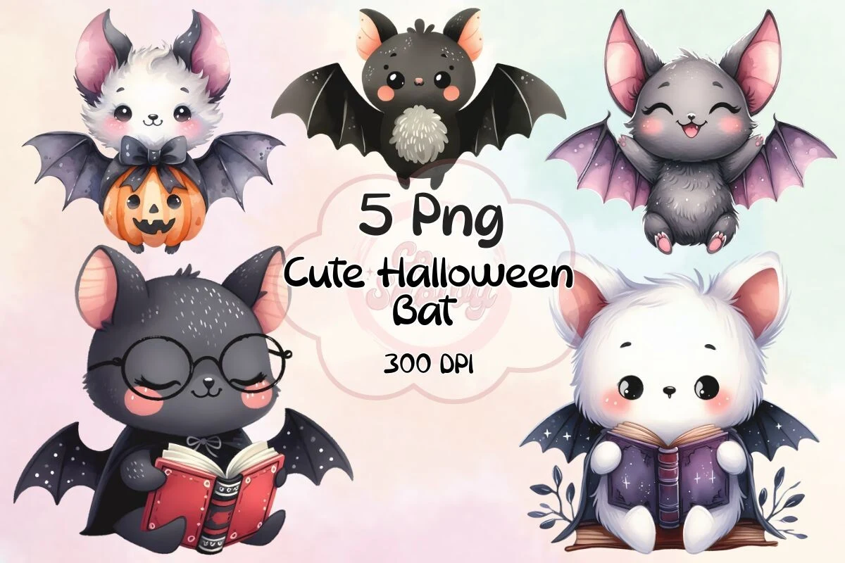 Cute Halloween Bat Clipart Sublimation clipart design preview