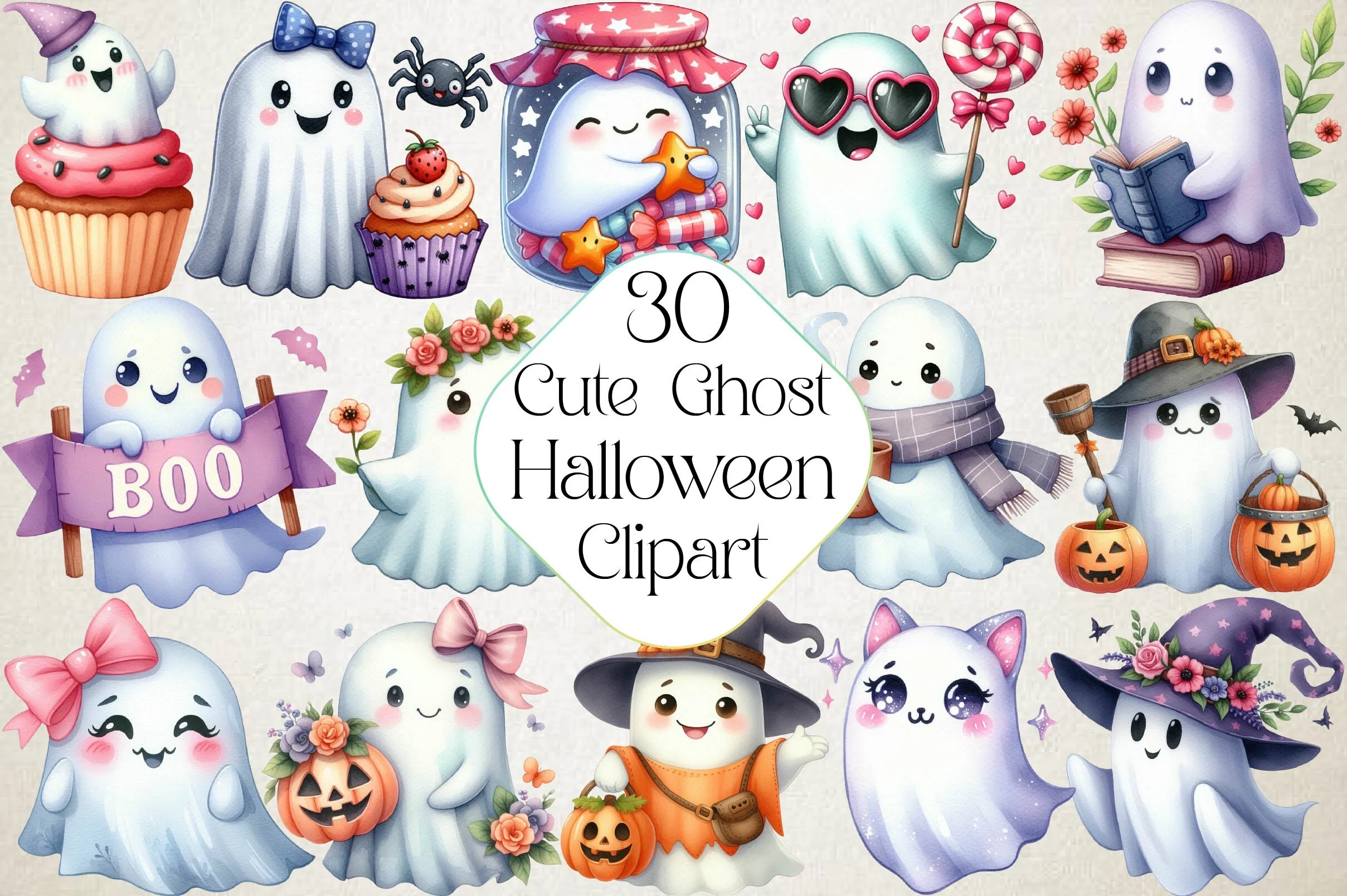Cute Halloween Ghost Clipart clipart design preview