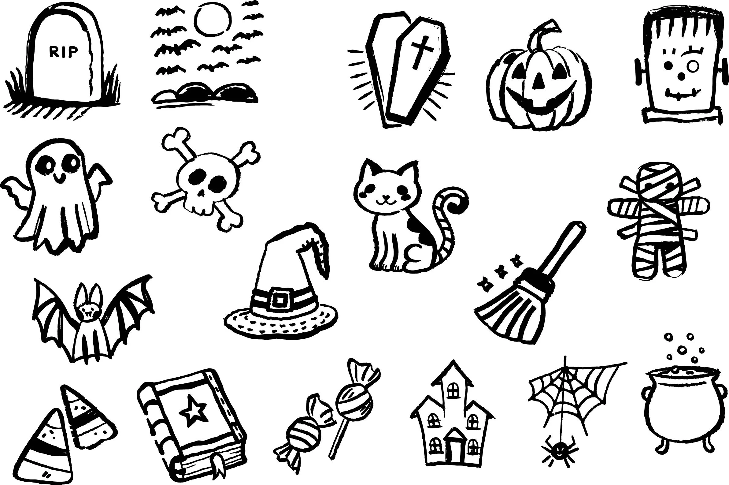 Cute Spooky Halloween Doodle Clipart Svg clipart design preview