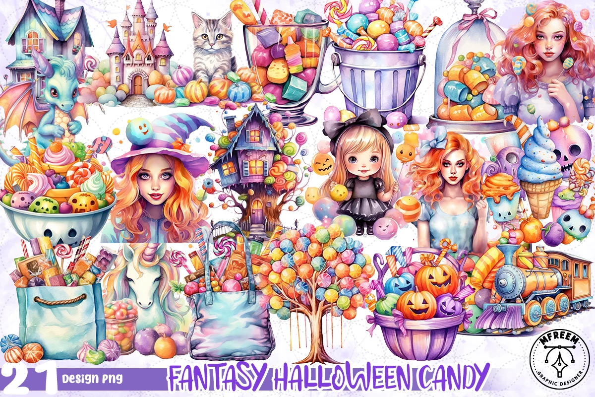 Fantasy Halloween Candy Clipart PNG clipart design preview
