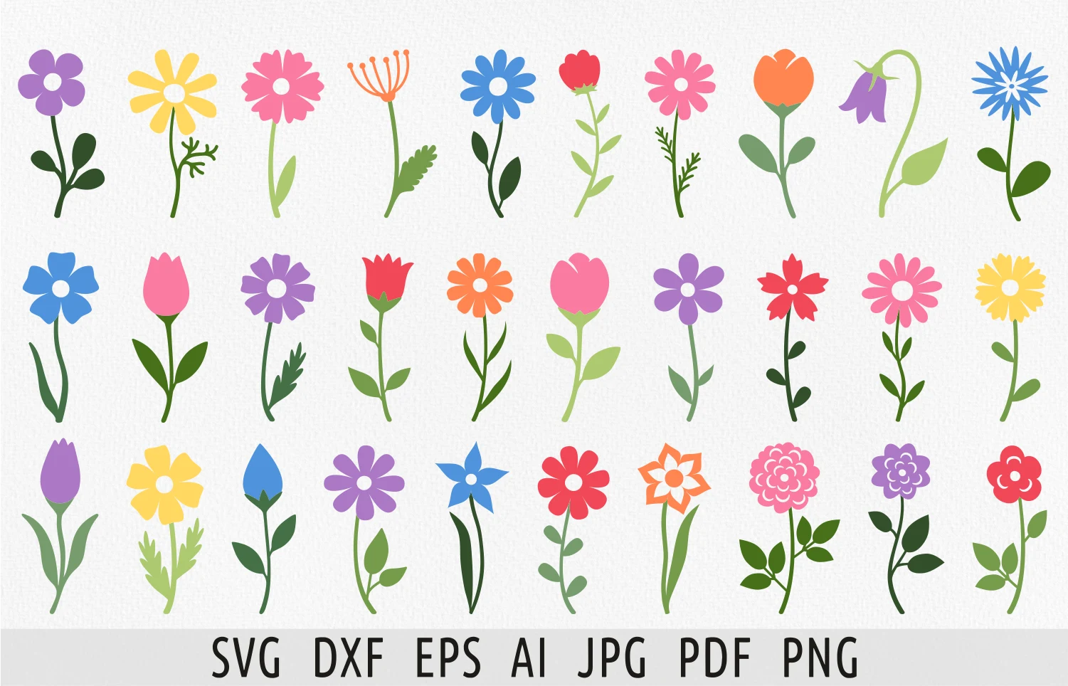 Flat Flower Svg Bundle Floral Cricut Svg featuring flowers and plants