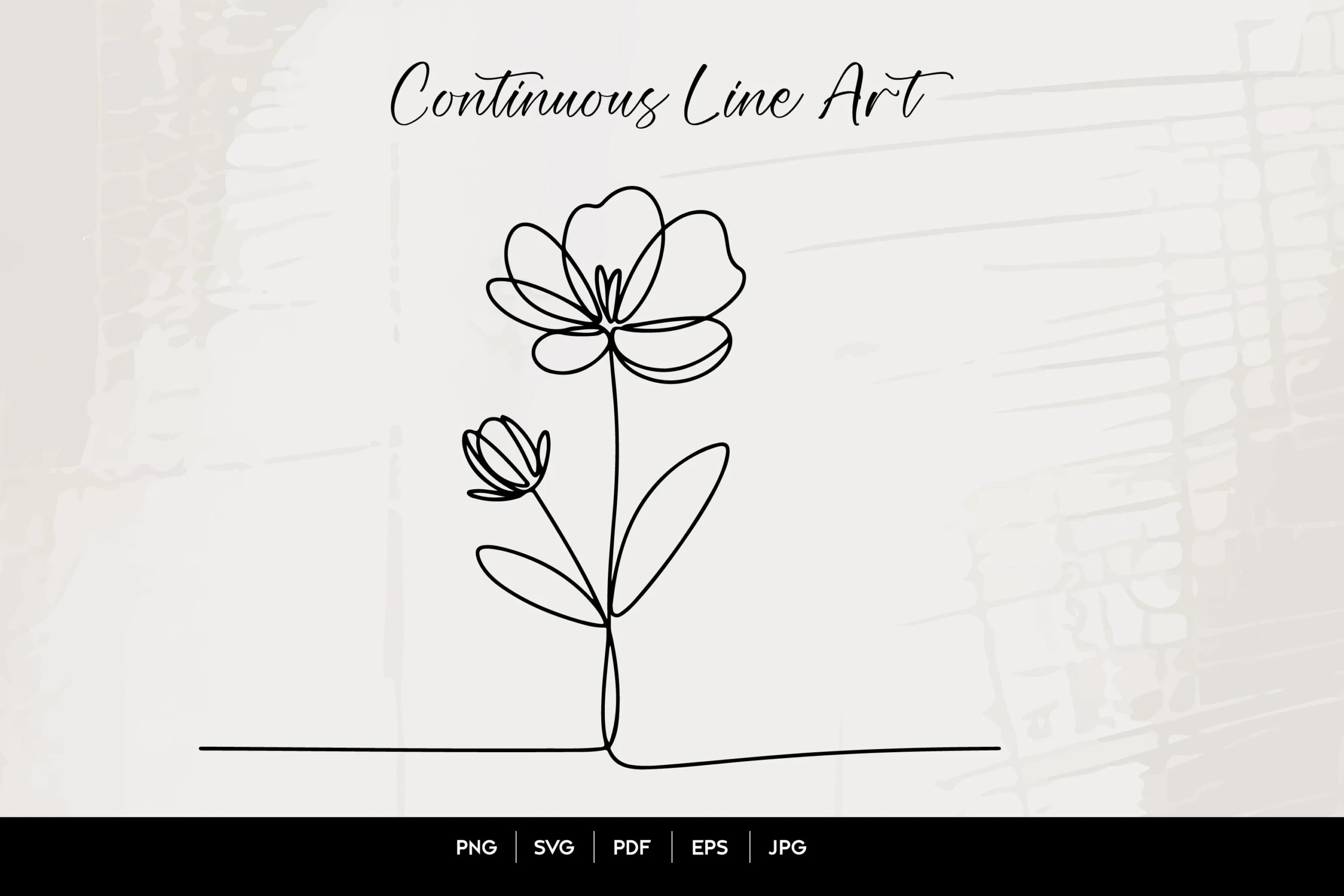 Flower One Line Art featuring flower and flower bud