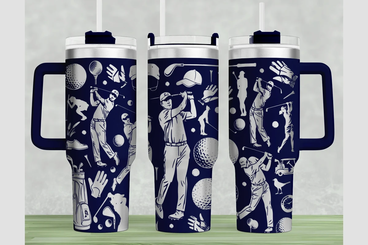 Golf 40oz Laser Tumbler Wrap SVG sublimation design preview