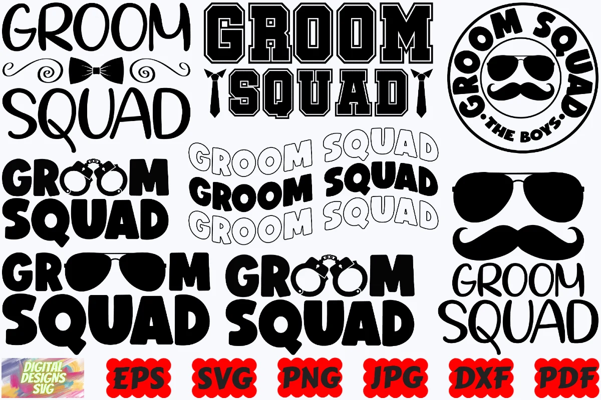 Groom Squad SVG | Groom SVG | Team Groom preview showing SVG design with silhouette