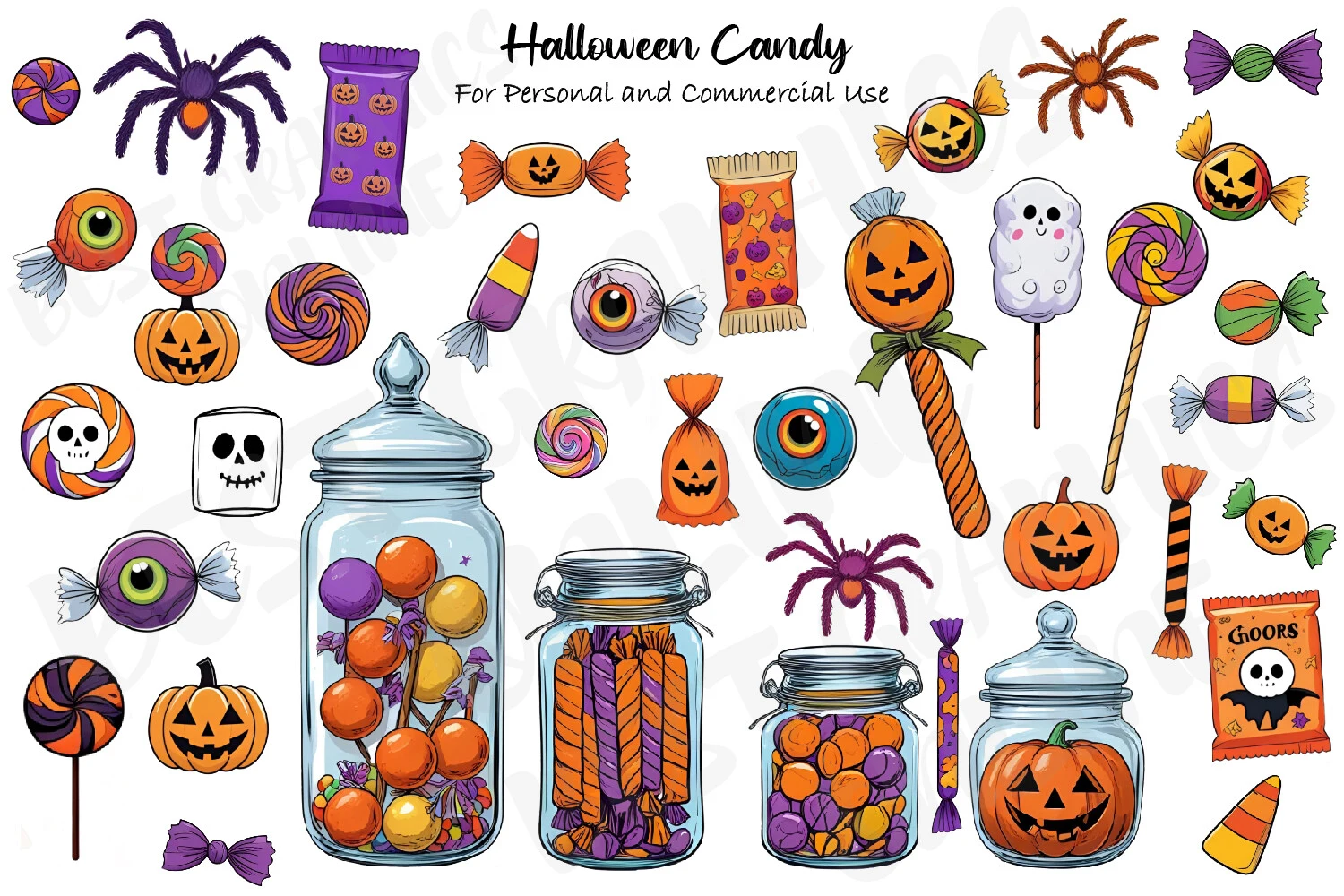 Halloween Candy Clipart Trick or Treat clipart design preview