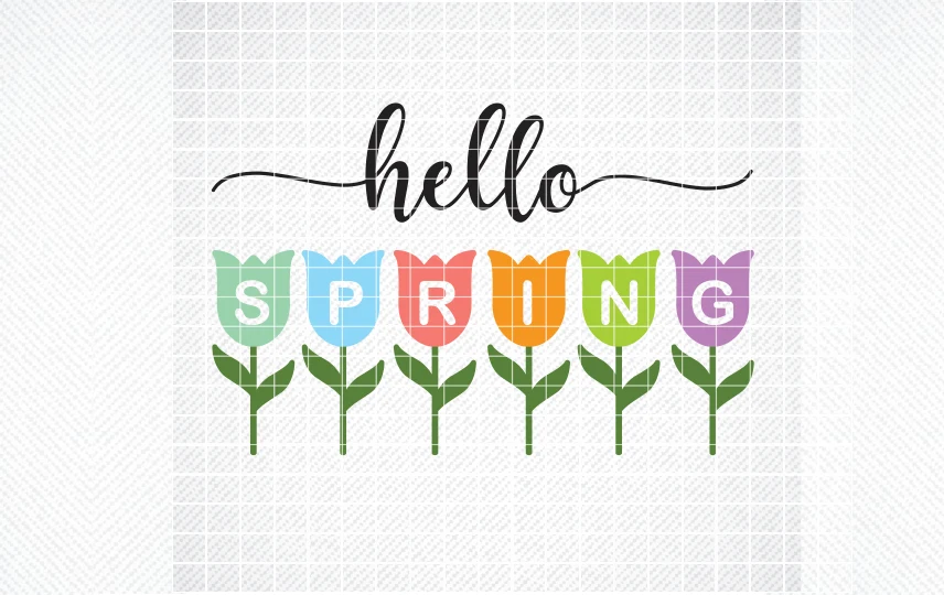 HELLO SPRING SVG, SPRING SVG, TULIP SVG featuring tulips and flowers