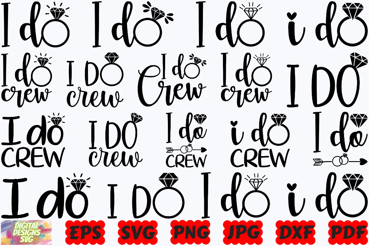 I Do Crew SVG | Bride SVG | Wedding SVG SVG design preview