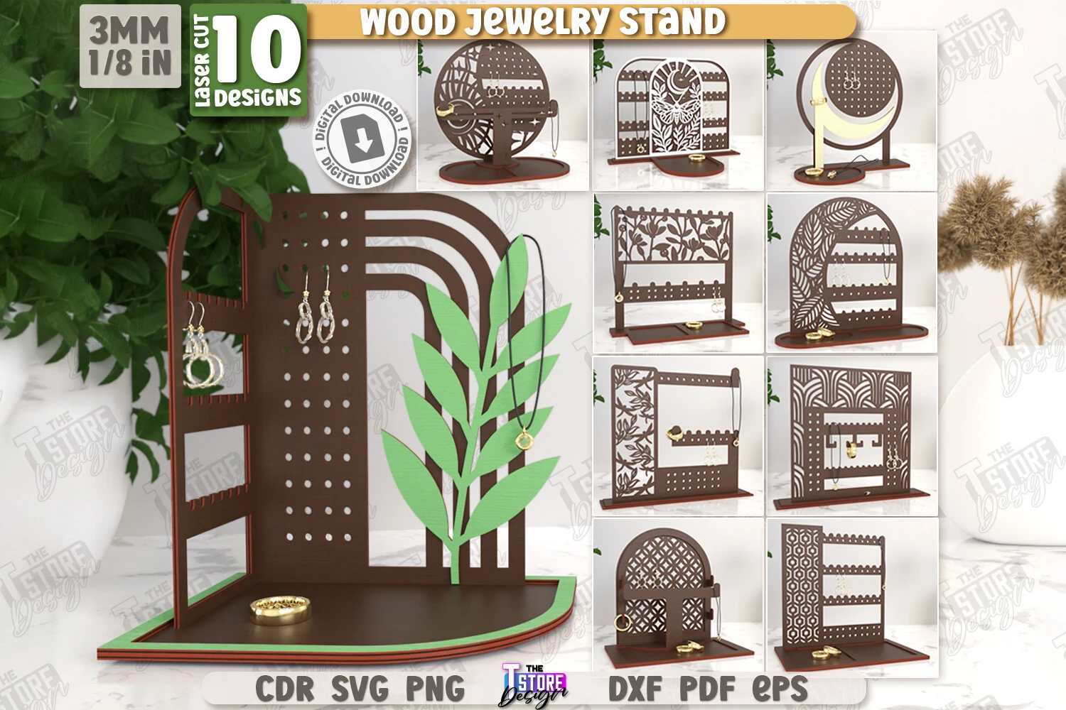 Jewelry Display Laser Cut Bundle | CNC featuring jewelry stands and display racks