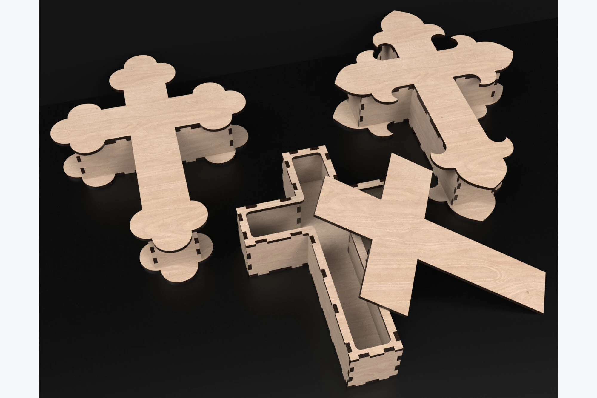 Laser Cut Cross Box Svg Files featuring cross-shaped boxes and ornate crosses