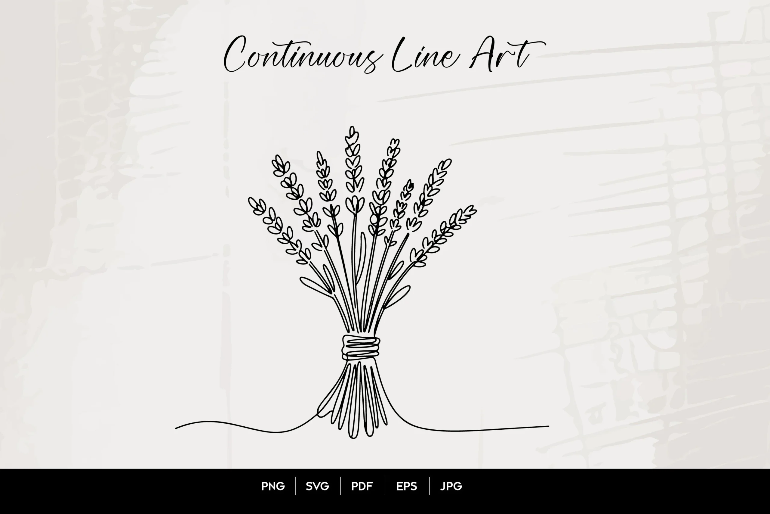 Lavender Bouquet Line Art SVG design preview