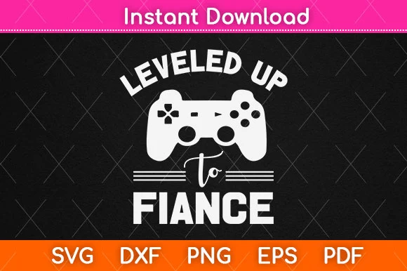 Leveled Up to Fiance Couple Gamers Match featuring game controller and silhouette