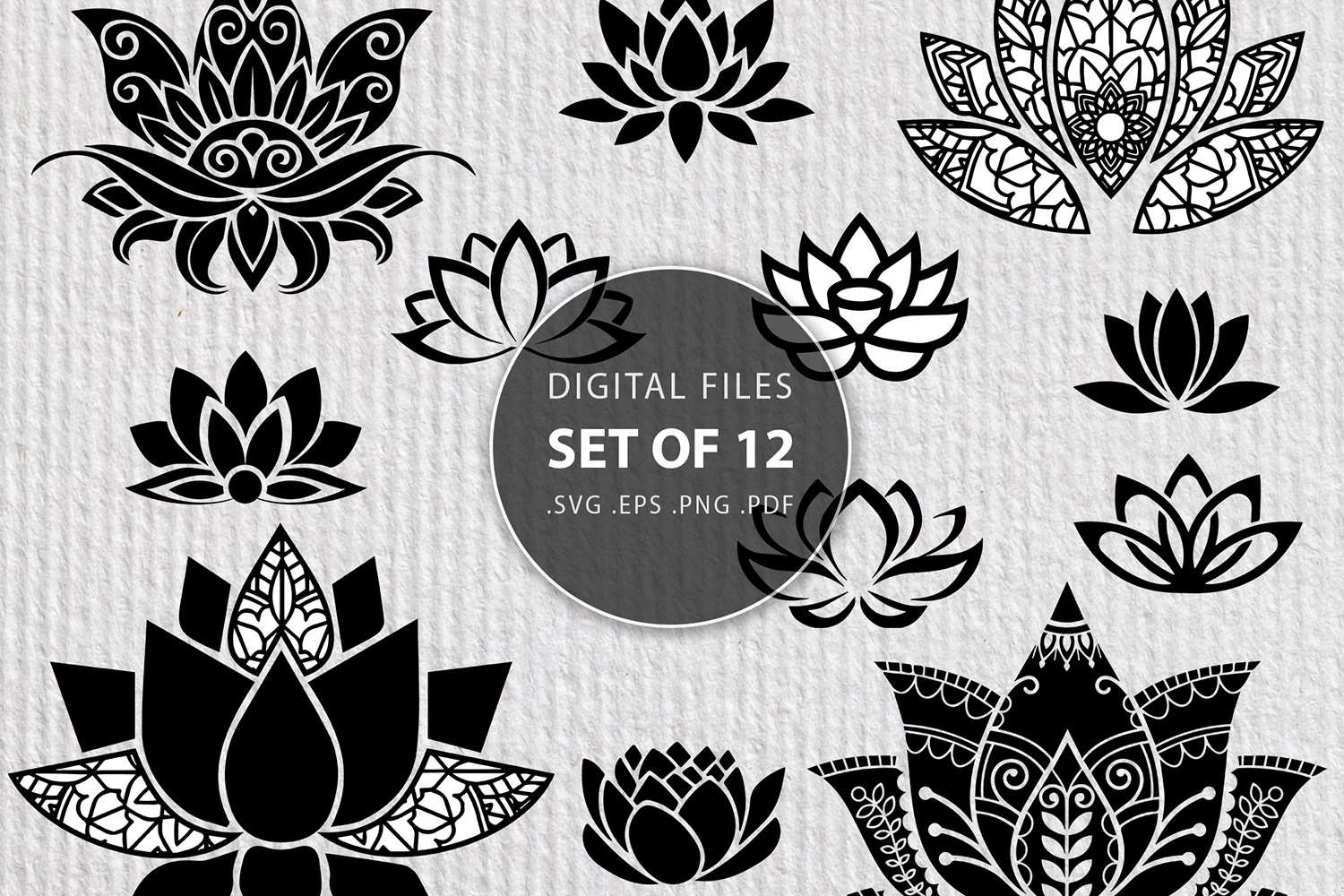 Lotus Mandala Svg, Lotus Flower Svg featuring lotus flowers and mandala patterns