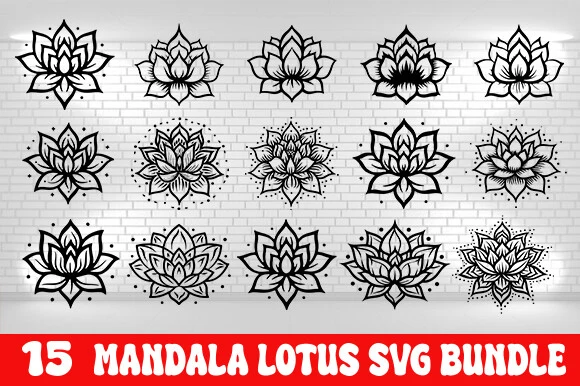 Mandala Lotus Flower SVG Bundle SVG design preview