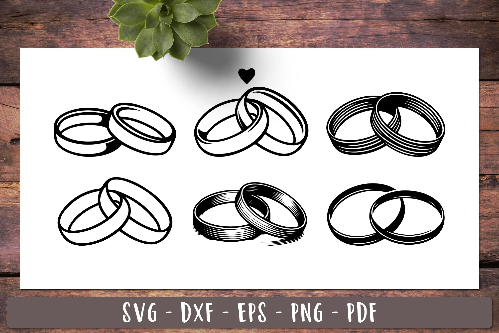 Marriage Rings | Wedding Ring Svg Vector featuring wedding rings and heart symbol