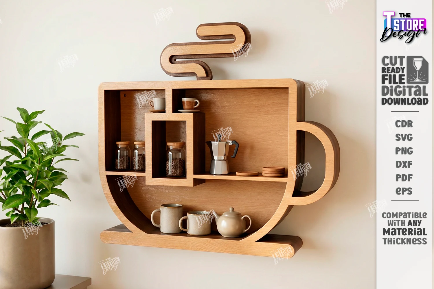 Modern Wall Shelf Laser Cut | Home Décor preview showing laser-cut design with period-inspired styling