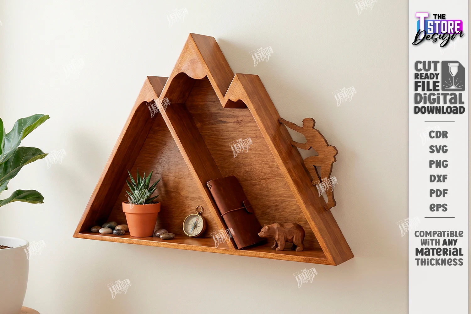 Modern Wall Shelf Laser Cut | Home Décor preview showing laser-cut design with period-inspired styling