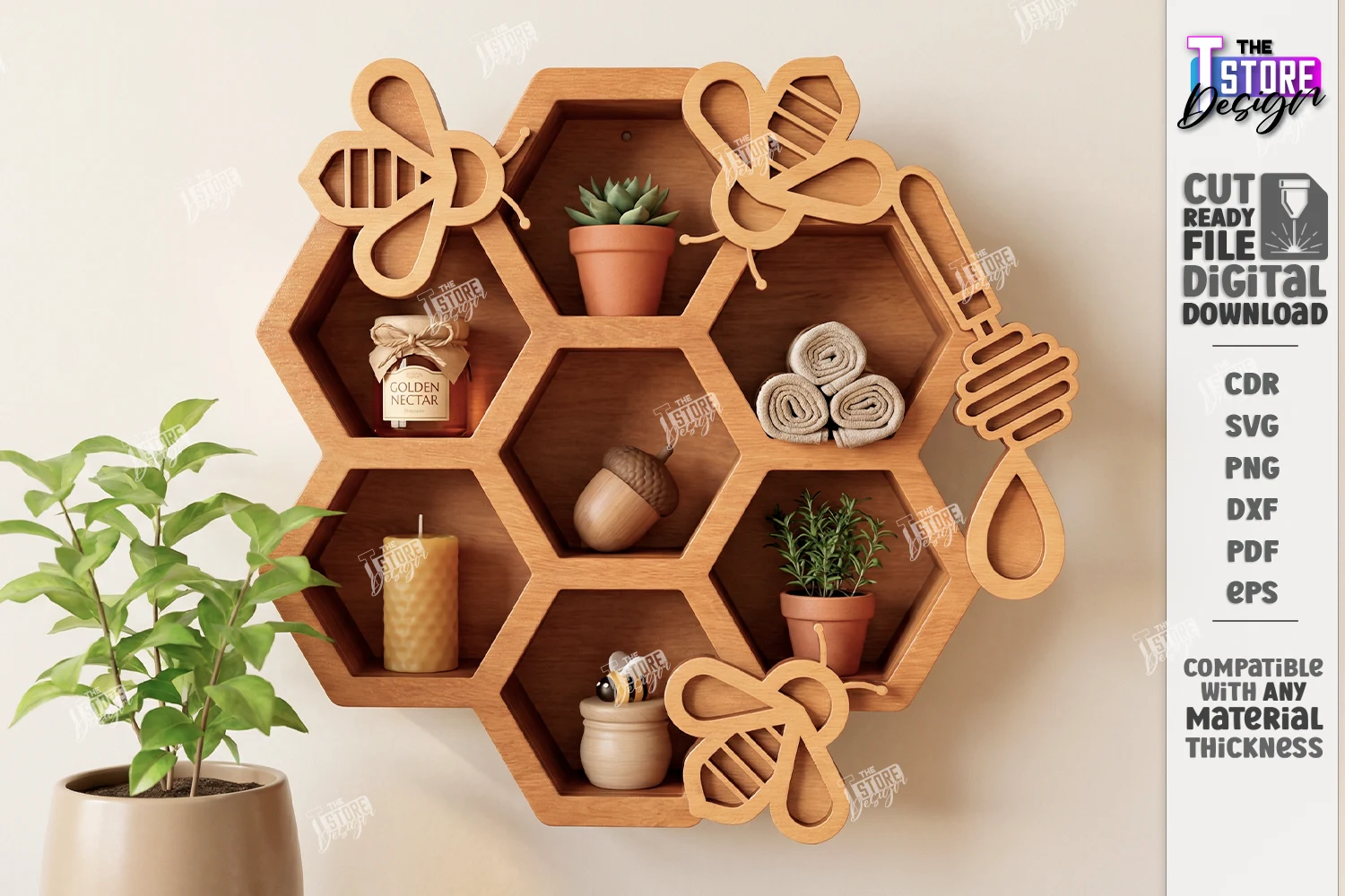 Modern Wall Shelf Laser Cut | Home Décor preview showing laser-cut design with period-inspired styling