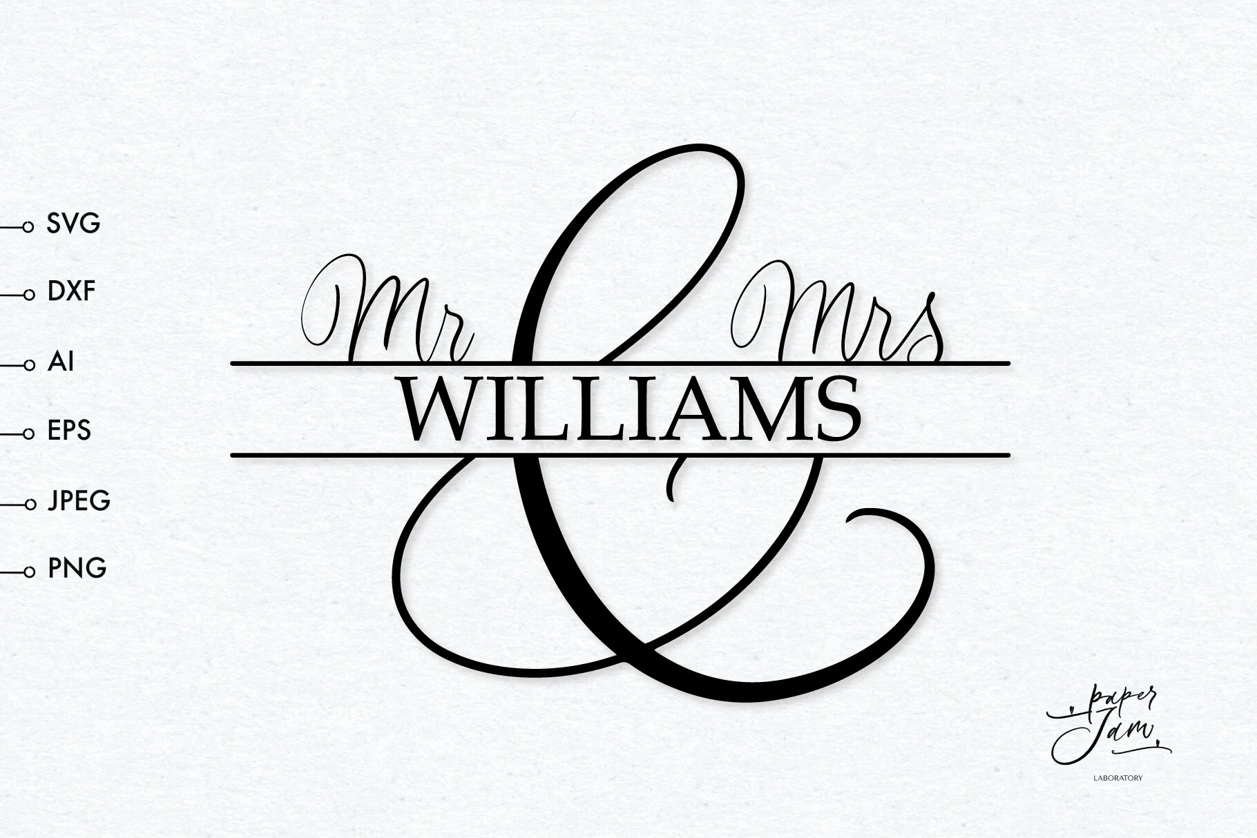 Mr and Mrs SVG Family Split Monogram Svg SVG design preview
