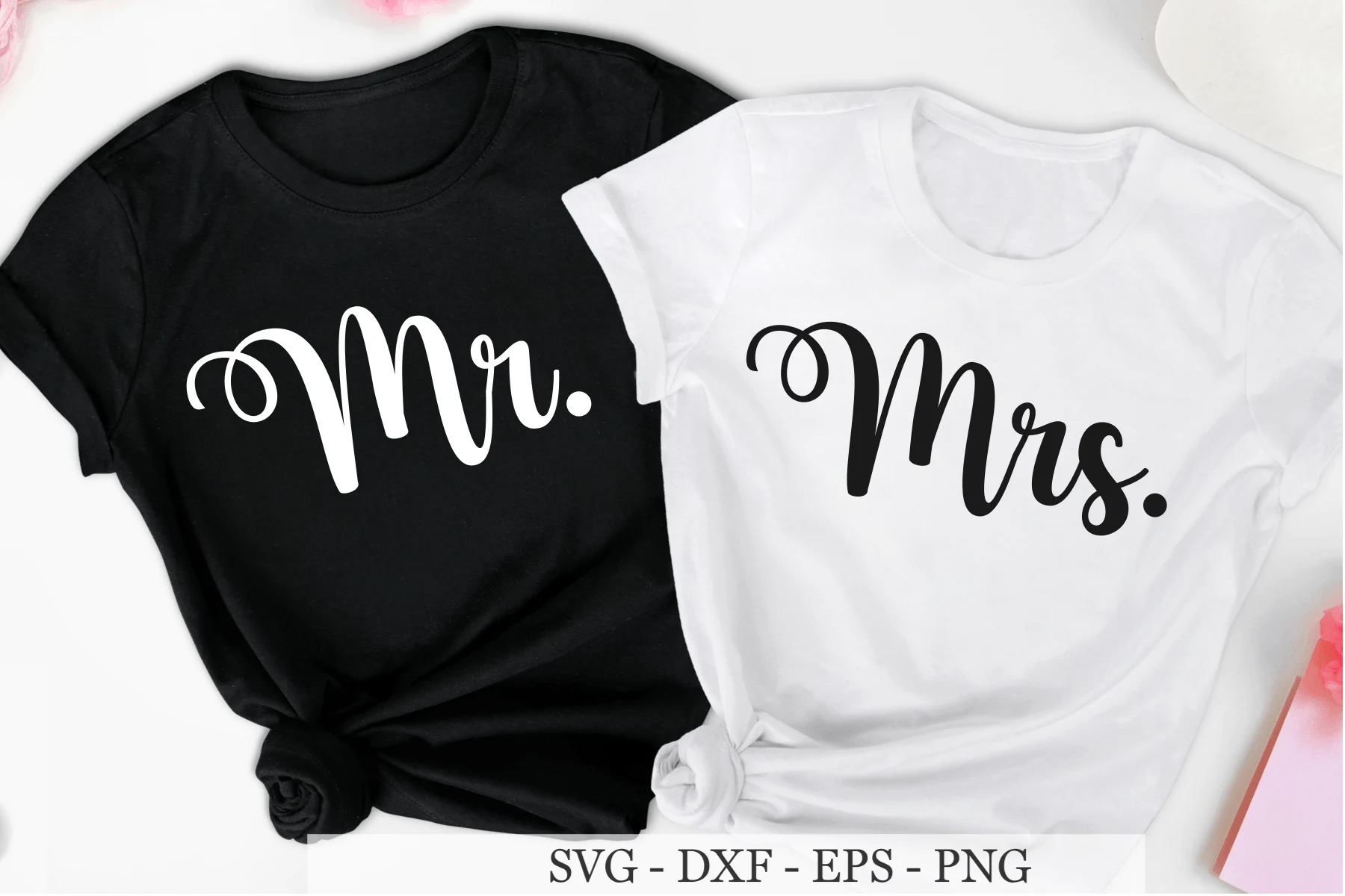 Mr and Mrs Svg Wedding Svg Marriage Svg preview showing SVG design with silhouette