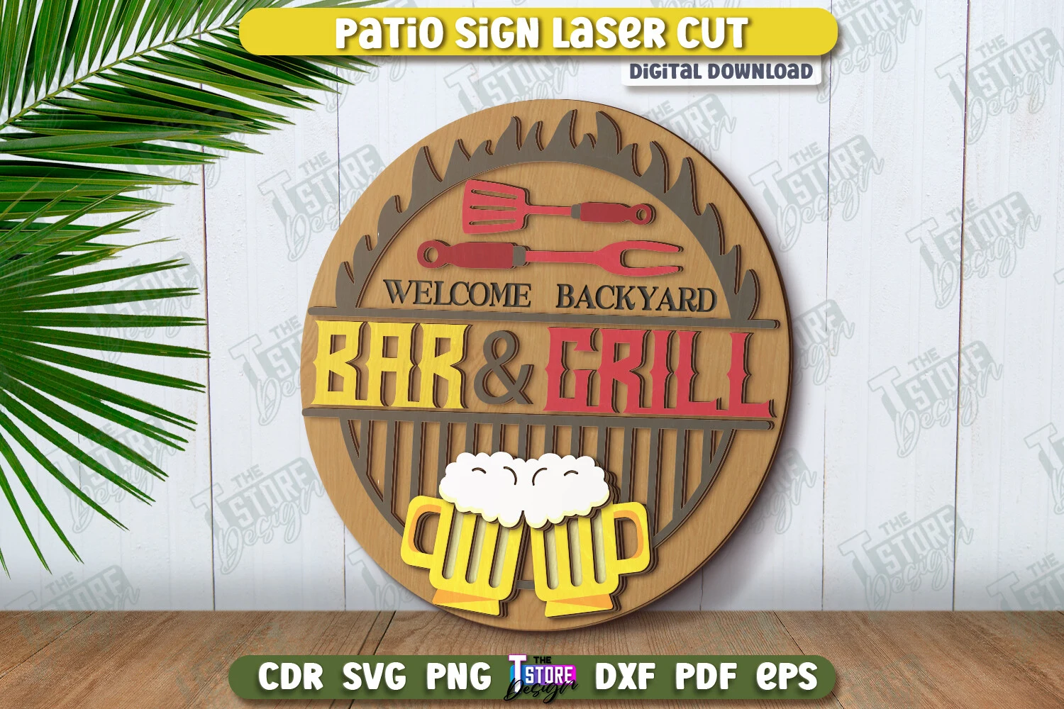 Patio Sign Laser Cut | Porch Signs | CNC featuring grill and spatula