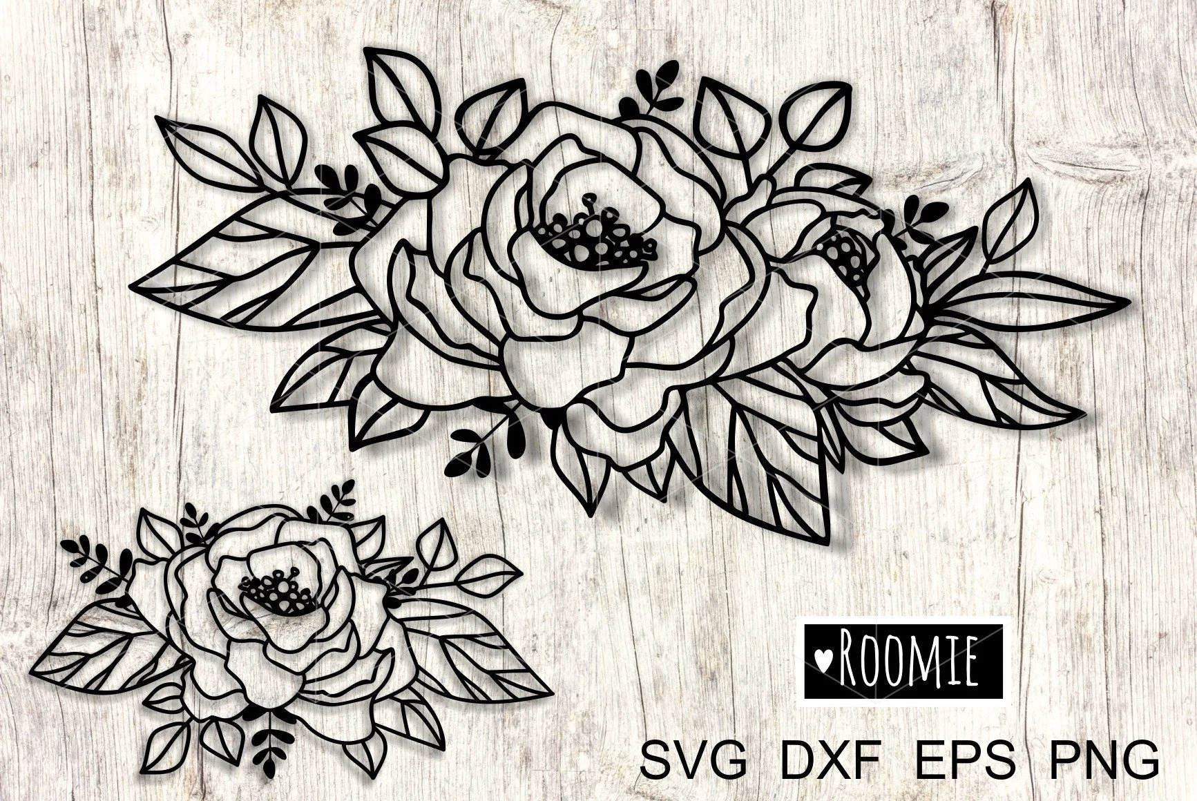 Peony SVG, Flower Border featuring flower bouquet and single flower