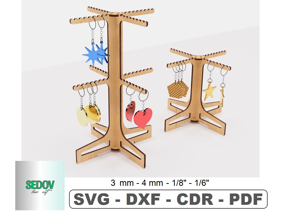 Retail Stand for Keychains Laser Cut featuring jewelry display stand and keychain display stand