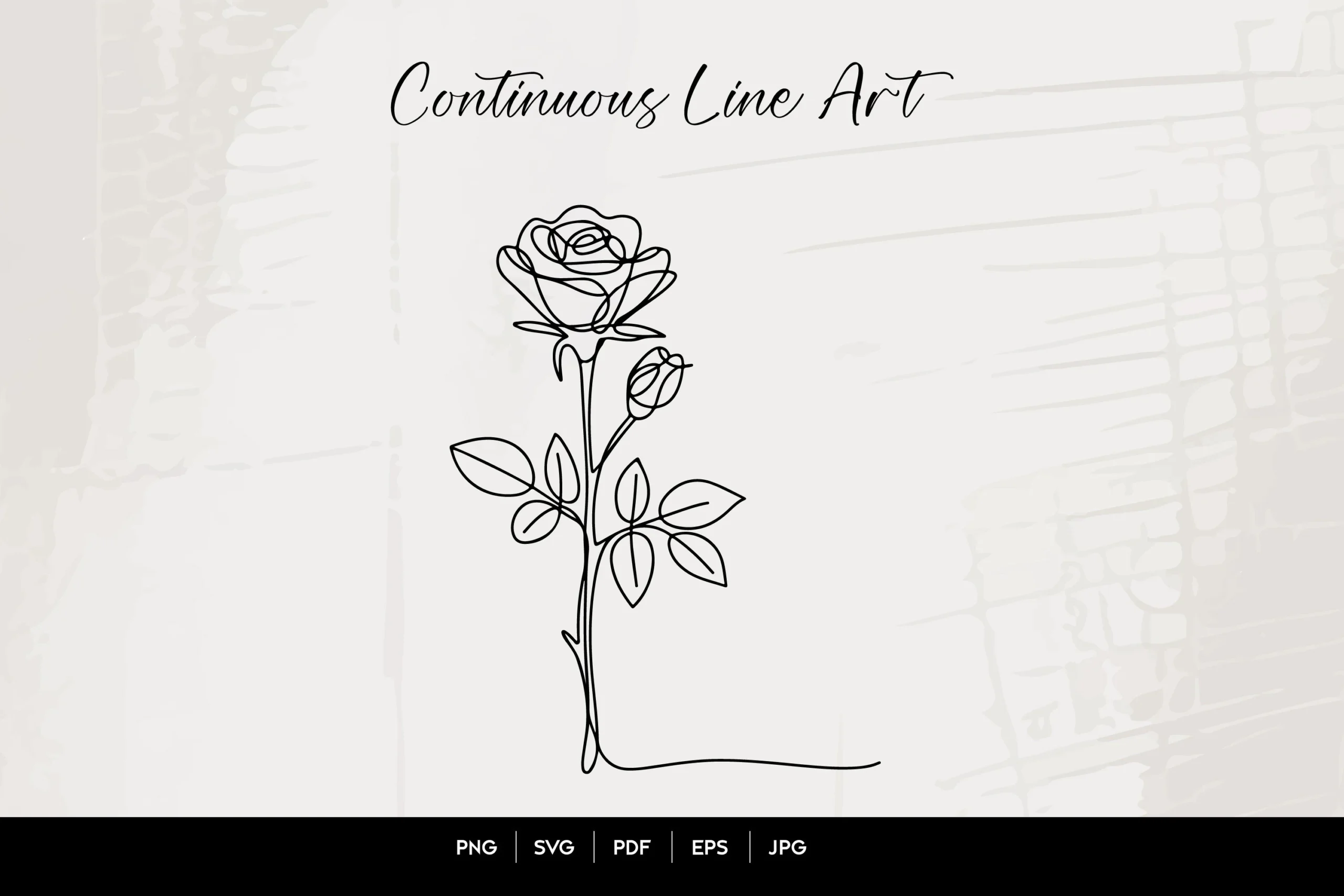 Rose Line Art Drawing featuring rose flower and rosebud