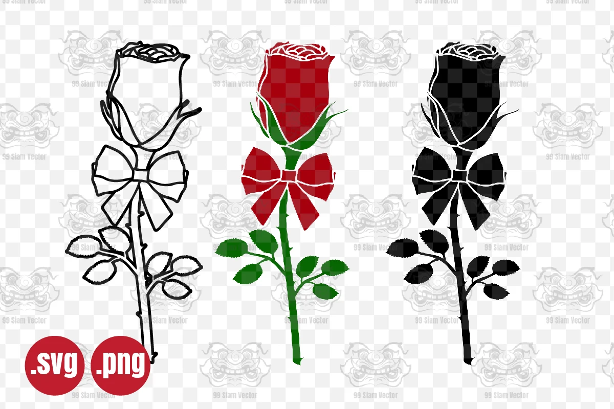 Rose SVG Flower SVG, Rose Clipart Svg featuring rose and bow