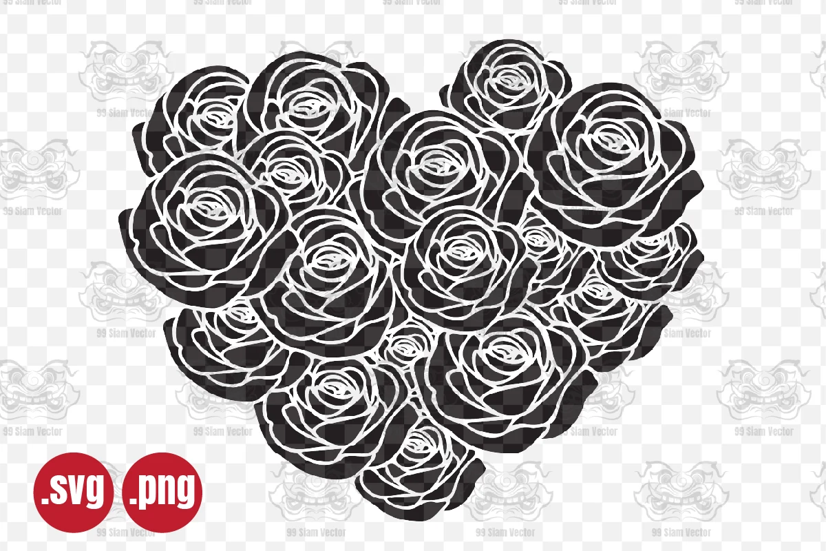Rose SVG Flower SVG, Valentine Day, featuring roses and heart