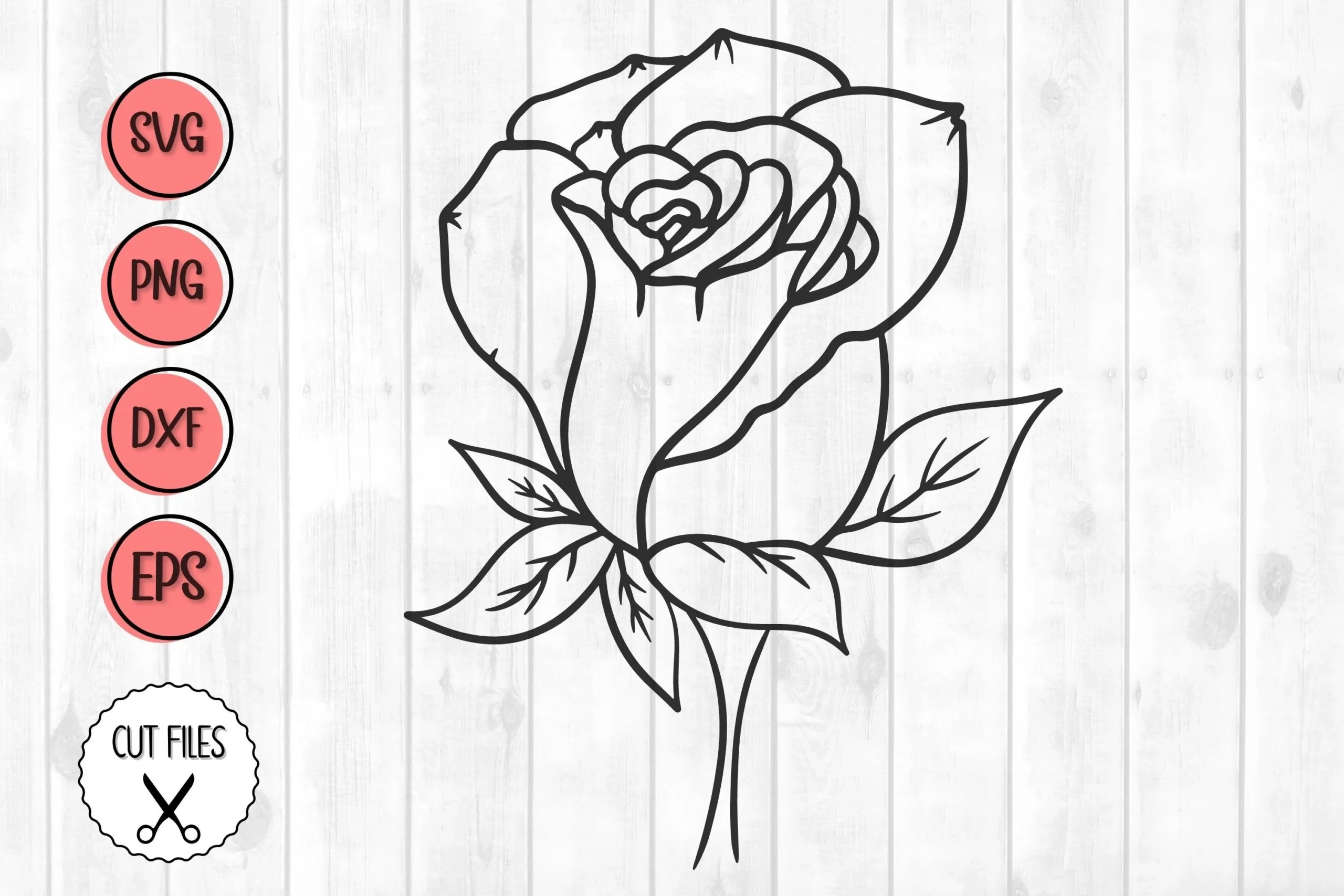 Rose Svg, Rose Outline Svg, Flower Svg SVG design preview
