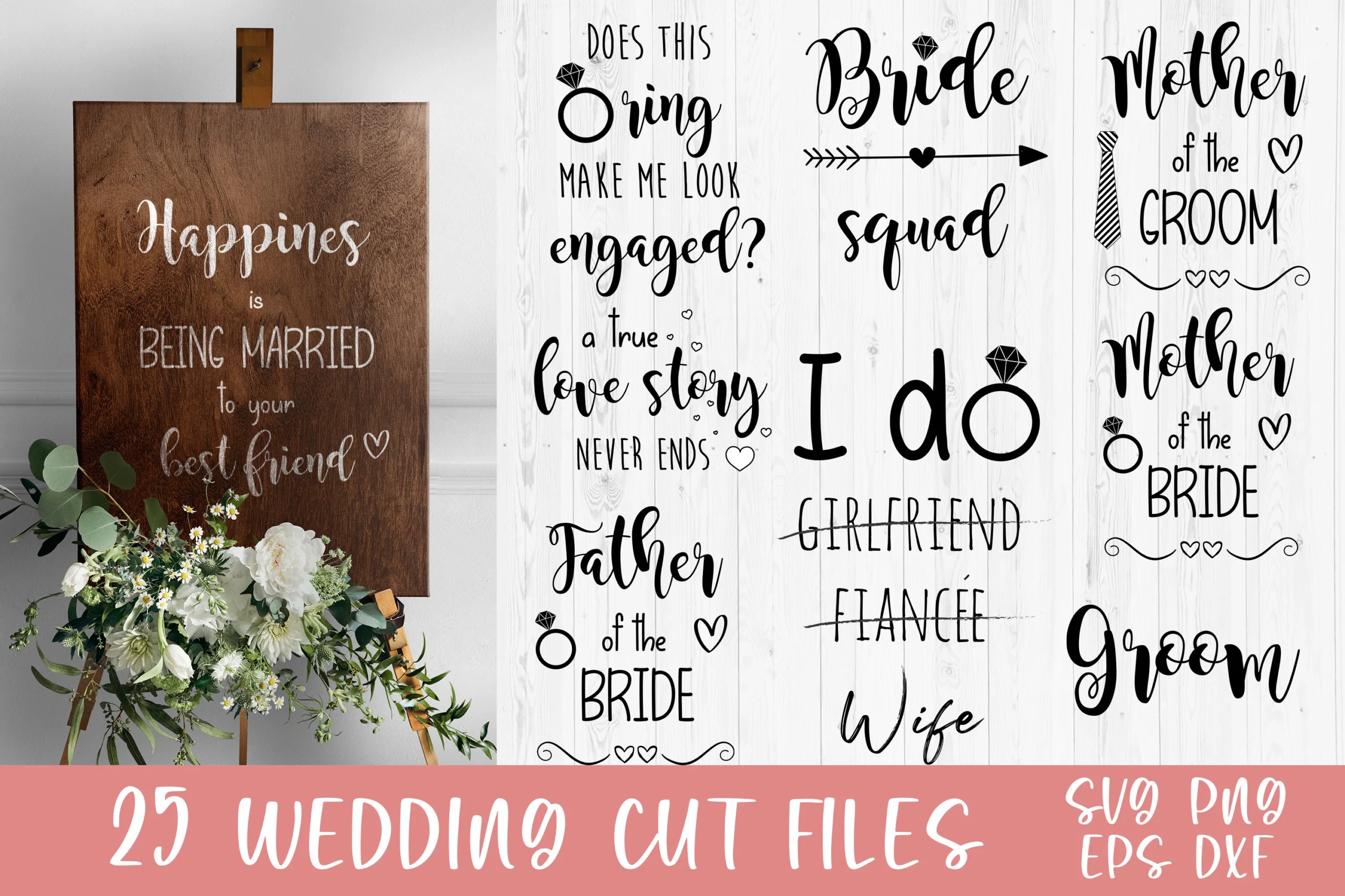 Rustic Wedding Sign Svg featuring wedding quotes and wedding roles