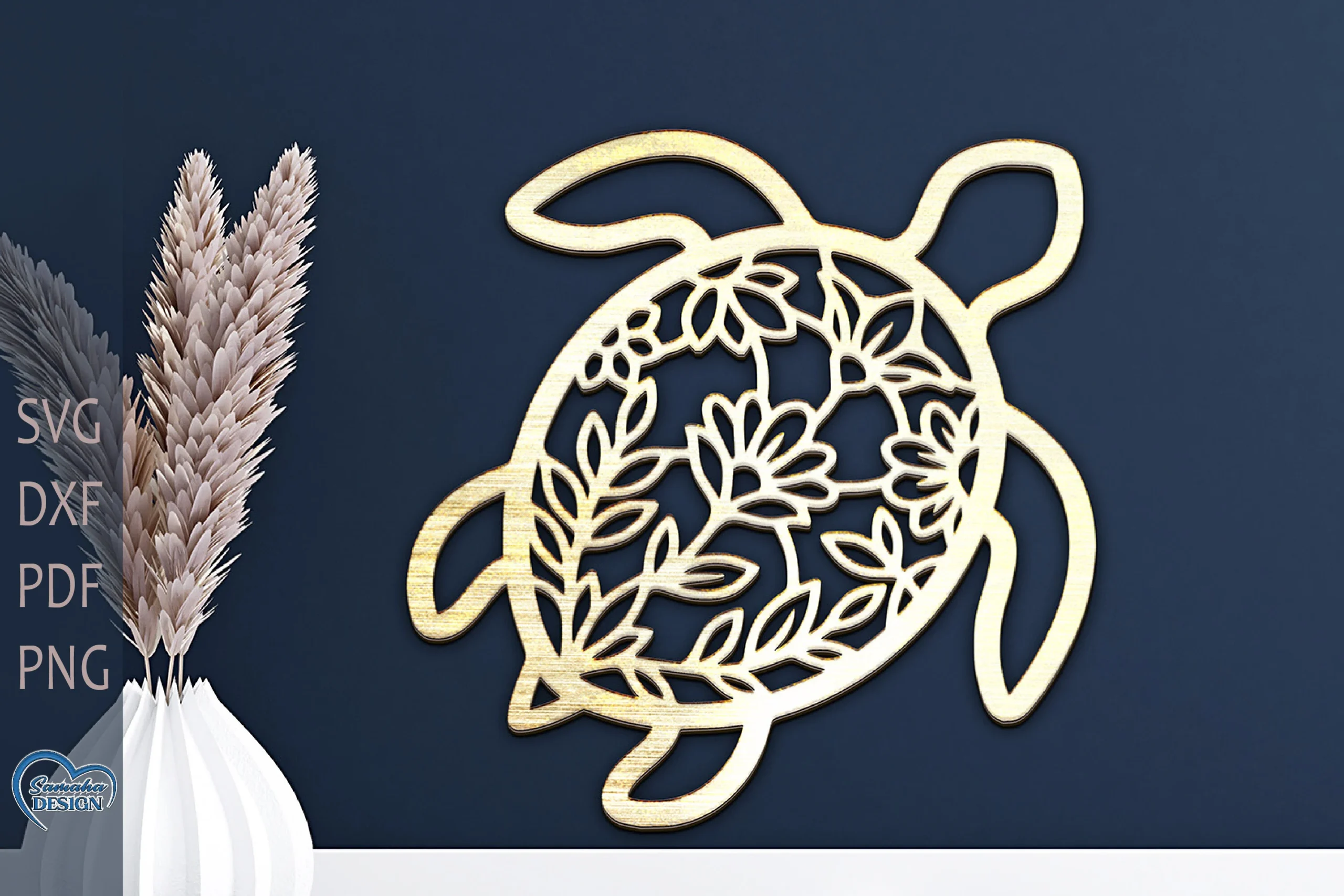Sea Turtle Laser Cut Wall Decor. laser-cut design preview
