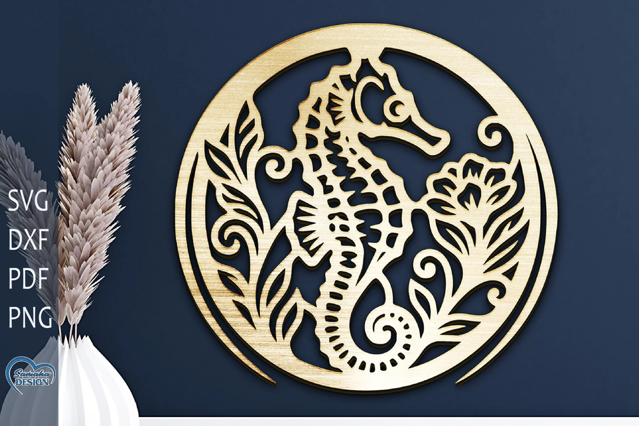 Seahorse Laser Cut Home Decor. laser-cut design preview